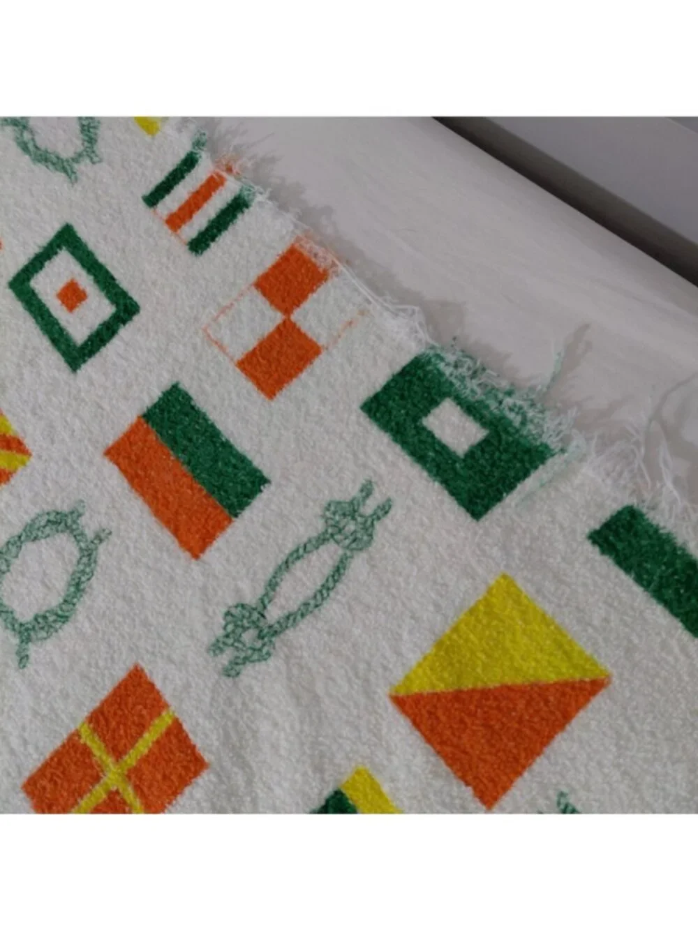 Vint Nautical Flag Beach Towel Large Cotton Blanket Rope Flag Print Beach Pool